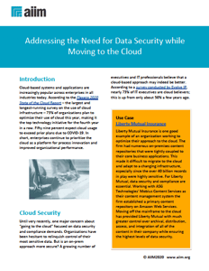 Addressing the Need for Data Security while Moving to the Cloud