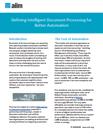 Defining Intelligent Document Processing for Better Automation