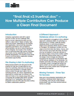 How Multiple Contributors Can Produce a Clean Final Document Cover