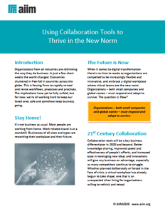 Using Collaboration Tools to Thrive in the New Norm Cover