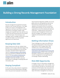 Building a Strong Records Management Foundation